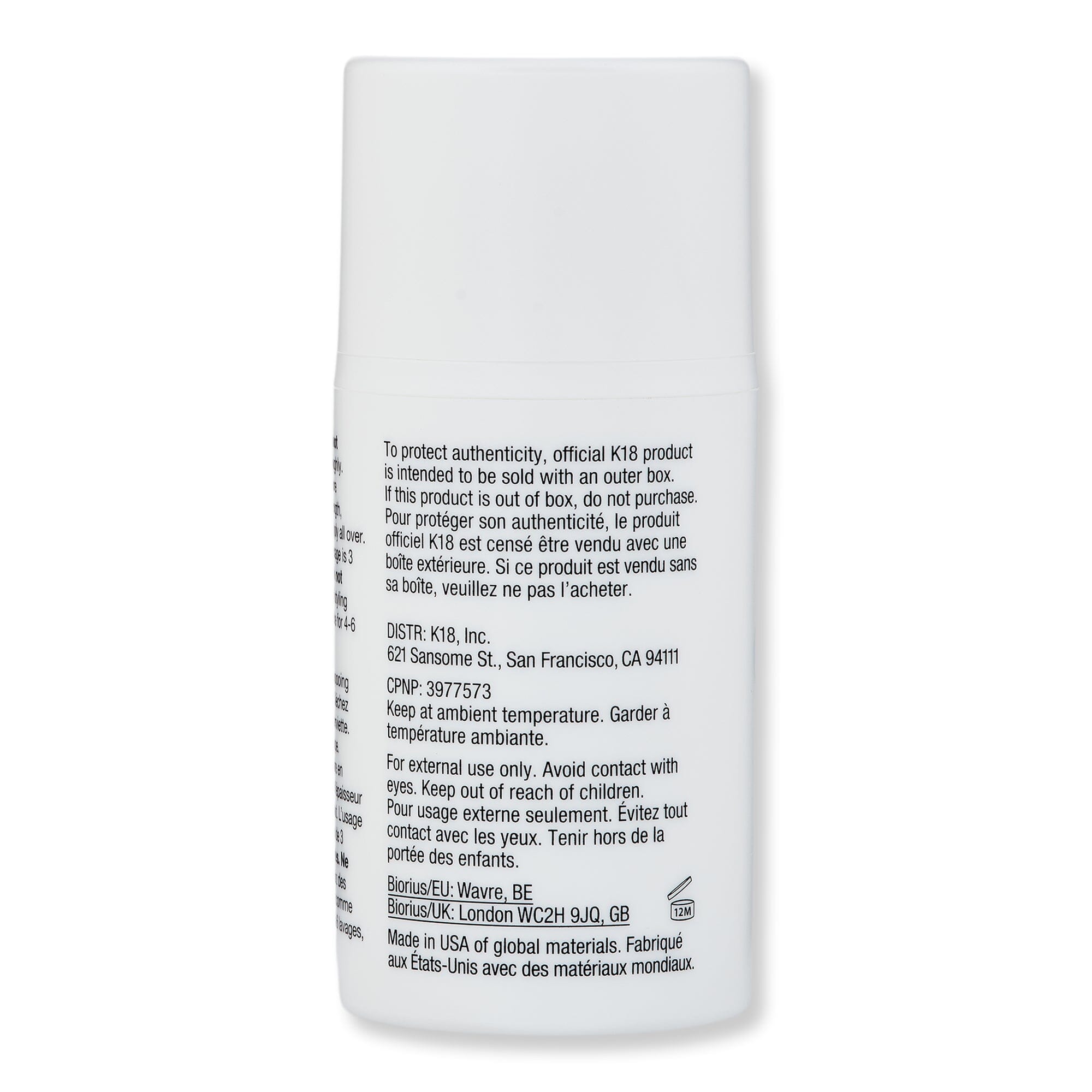 K18 K18 Future Society Leave-In Molecular Repair Hair Mask Hair Masques 