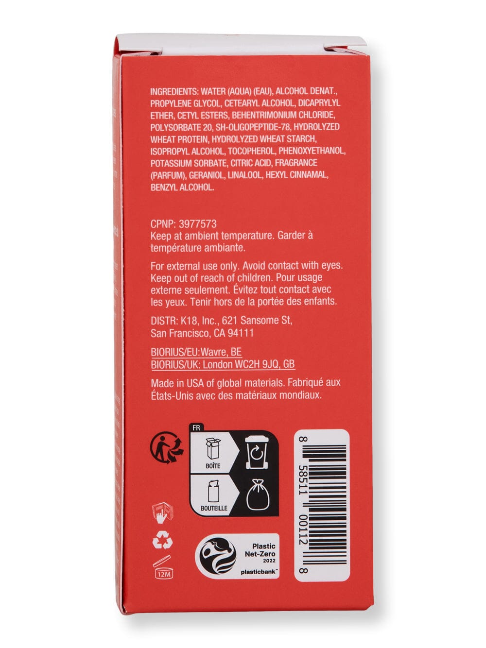 K18 K18 Leave-In Molecular Repair Hair Mask Hair Masques 