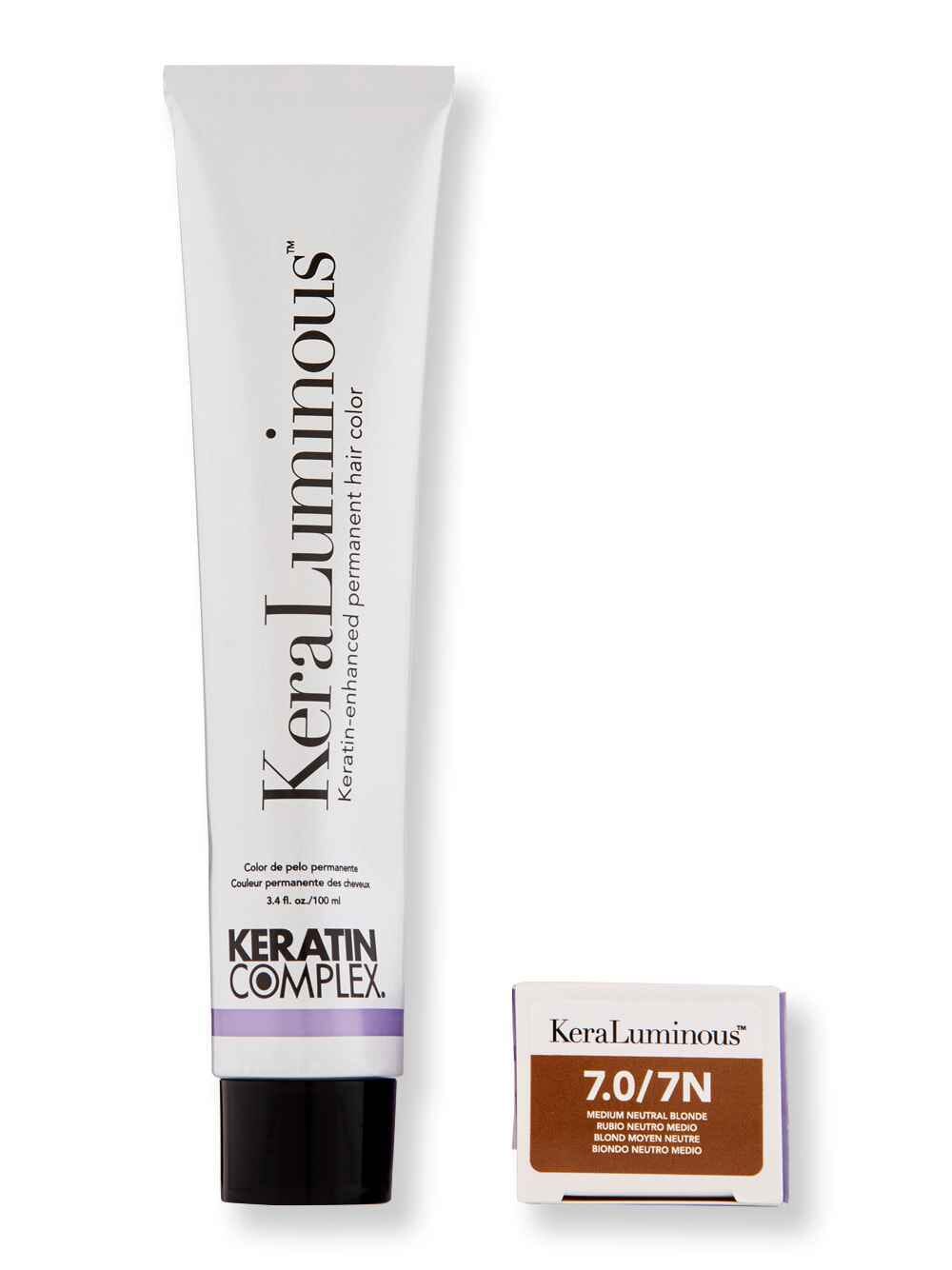 Keratin Complex Keratin Complex KeraLuminous Permanent Hair Color 3.4 oz100 ml7.0/7N Medium Neutral Blonde Hair Color 