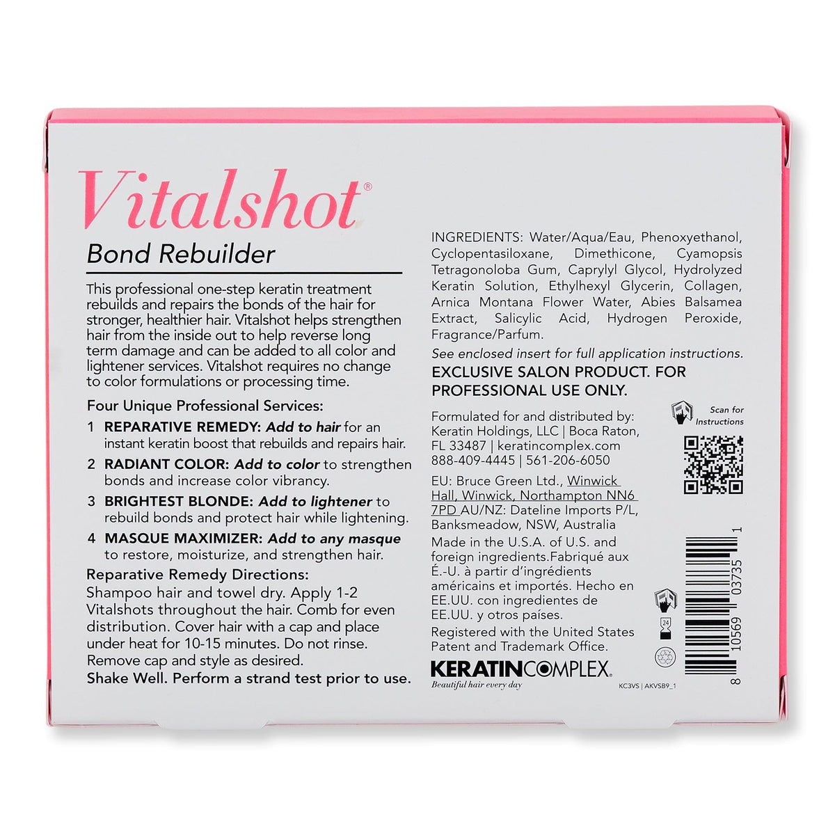 Keratin Complex Keratin Complex Vitalshot Bond Rebuilder Hair & Scalp Repair 