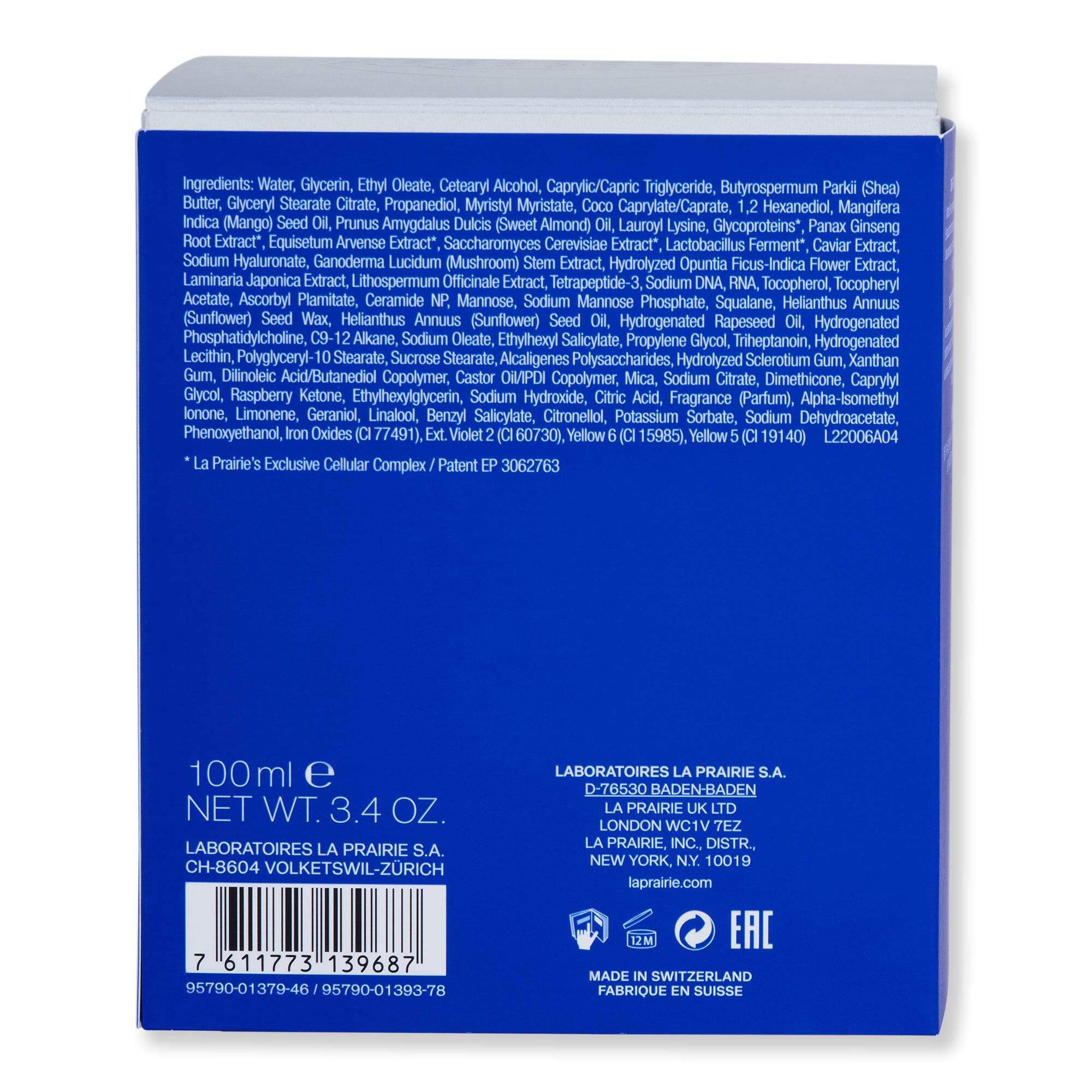 La Prairie La Prairie Skin Caviar Luxe Cream Sheer 3.4 oz 100 ml Face Moisturizers 