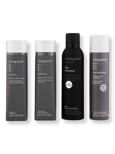 Living Proof Living Proof Perfect Hair Day Shampoo & Conditioner 8 oz, Heat Styling Spray 5.5 oz, & Flex Hairspray 7.5 oz Hair Care Value Sets 