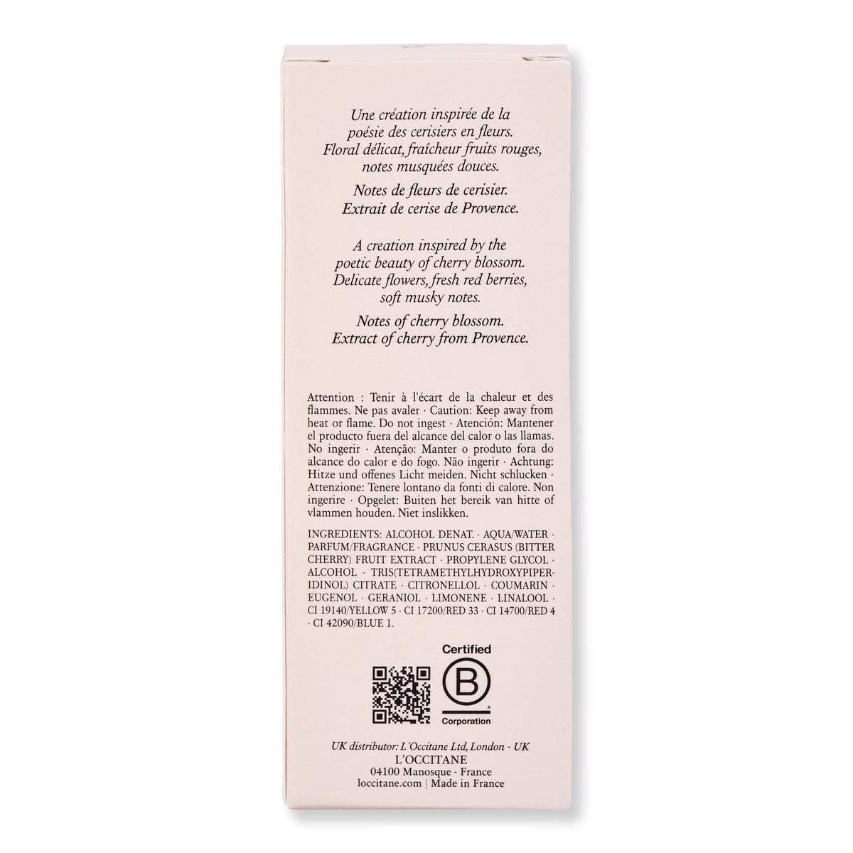 L'Occitane L'Occitane Fleurs de Cerisier Eau de Toilette Perfume 