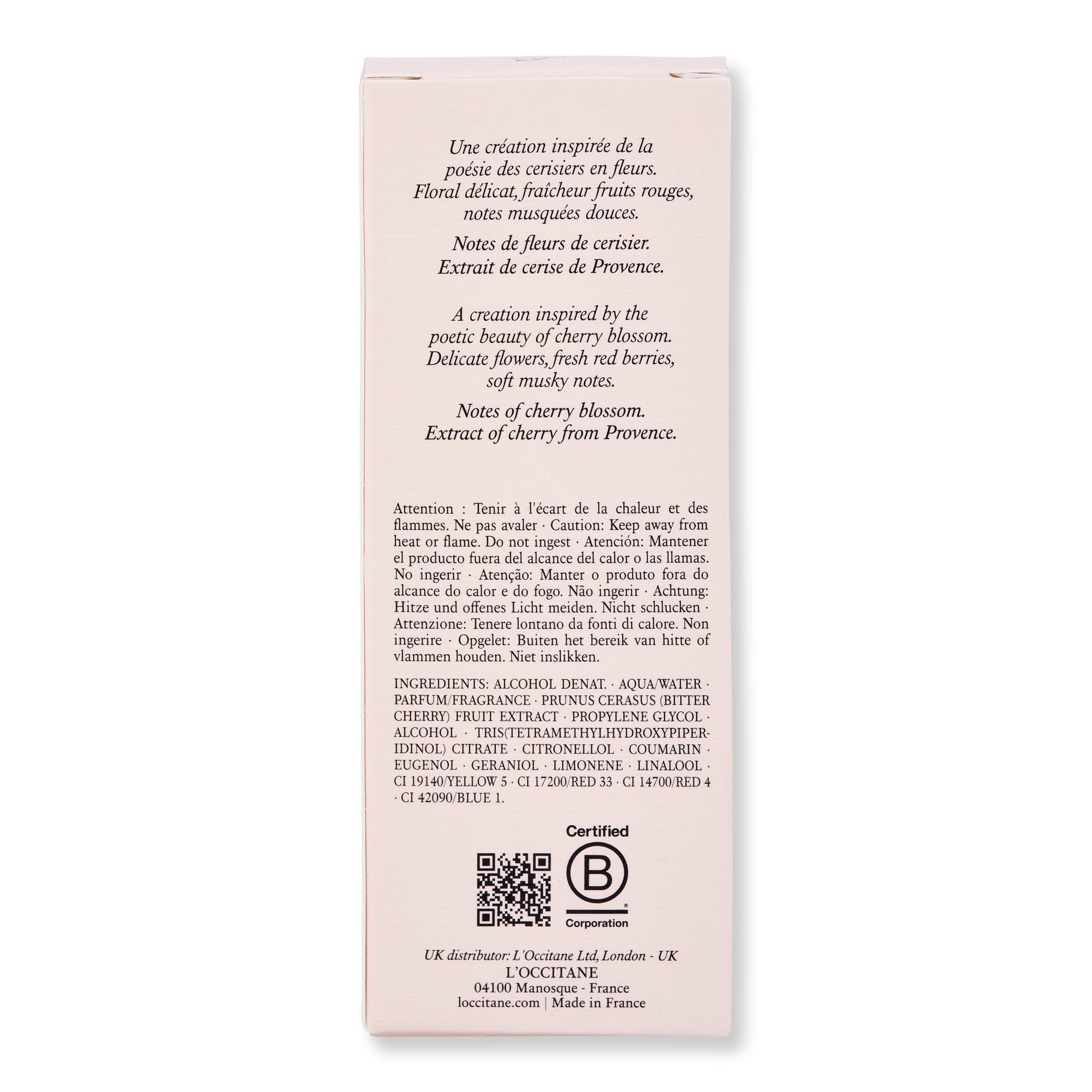 L'Occitane L'Occitane Fleurs de Cerisier Eau de Toilette Perfume 