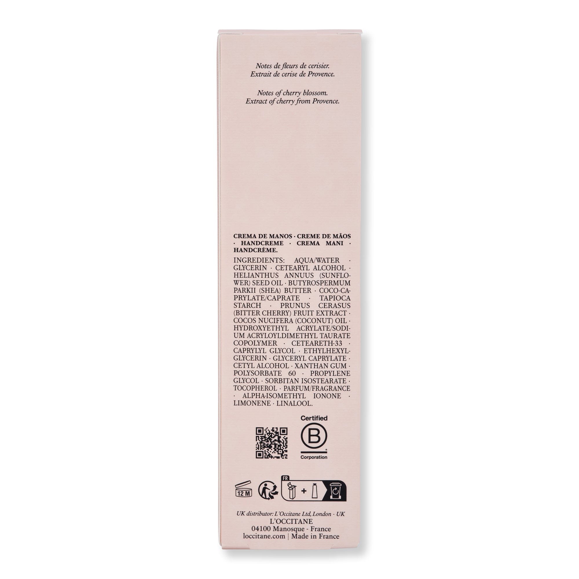 L'Occitane L'Occitane Fleurs de Cerisier Perfumed Hand Cream Hand Creams & Lotions 