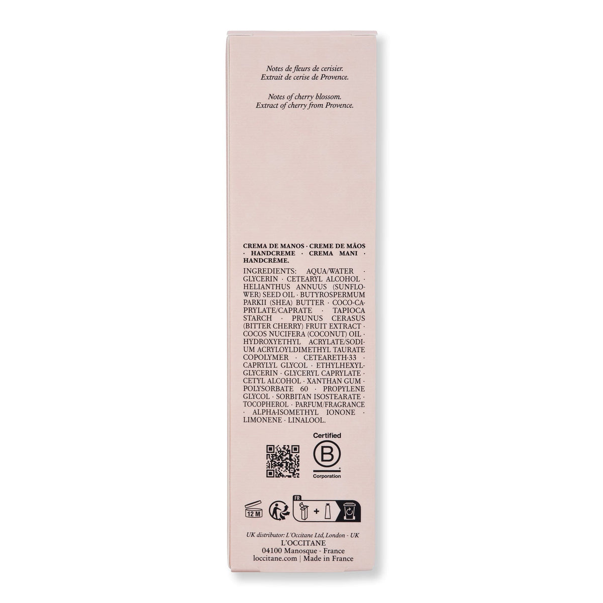 L'Occitane L'Occitane Fleurs de Cerisier Perfumed Hand Cream Hand Creams & Lotions 