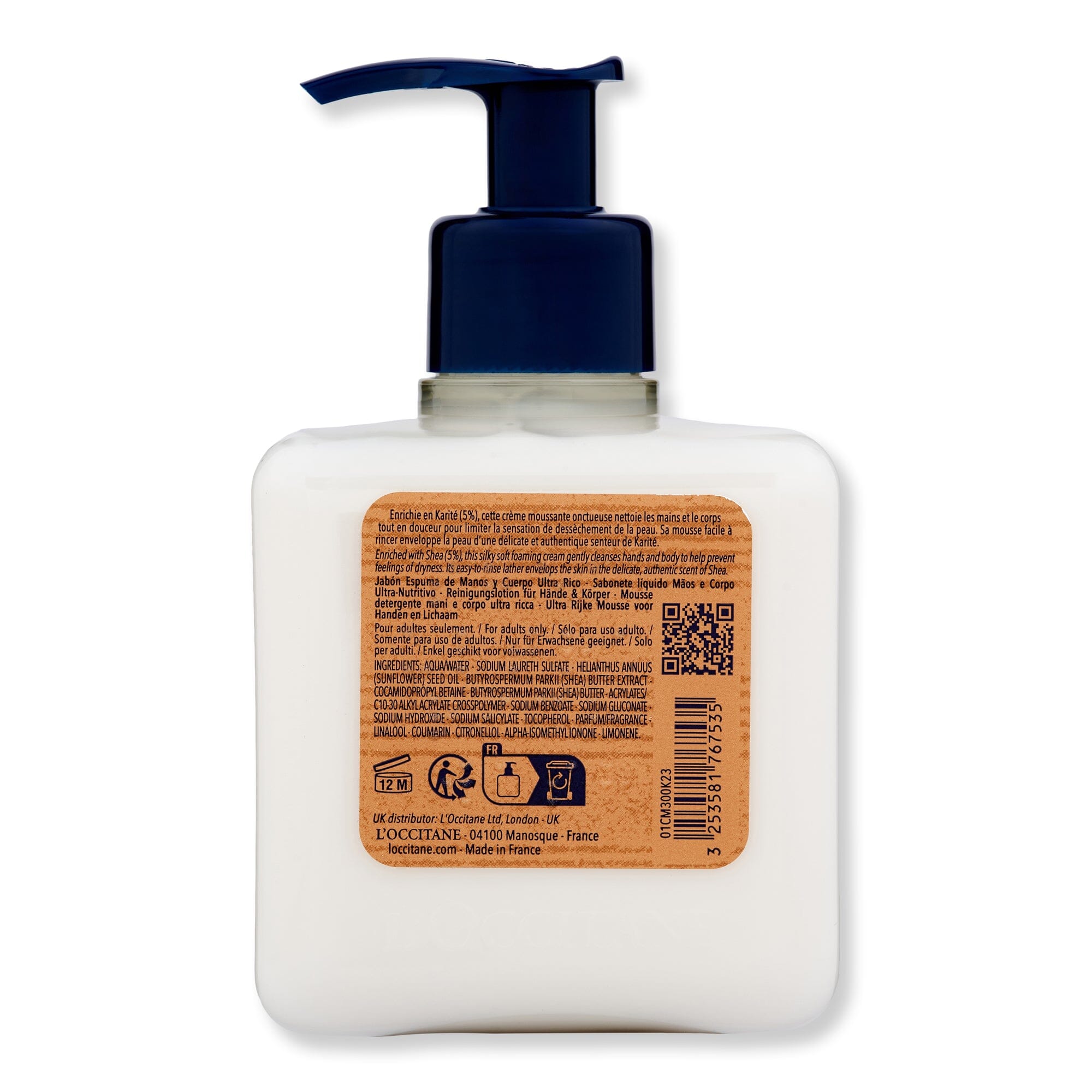 L'Occitane L'Occitane Shea Ultra Rich Hand & Body Wash 10.1 fl oz Shower Gels & Body Washes 