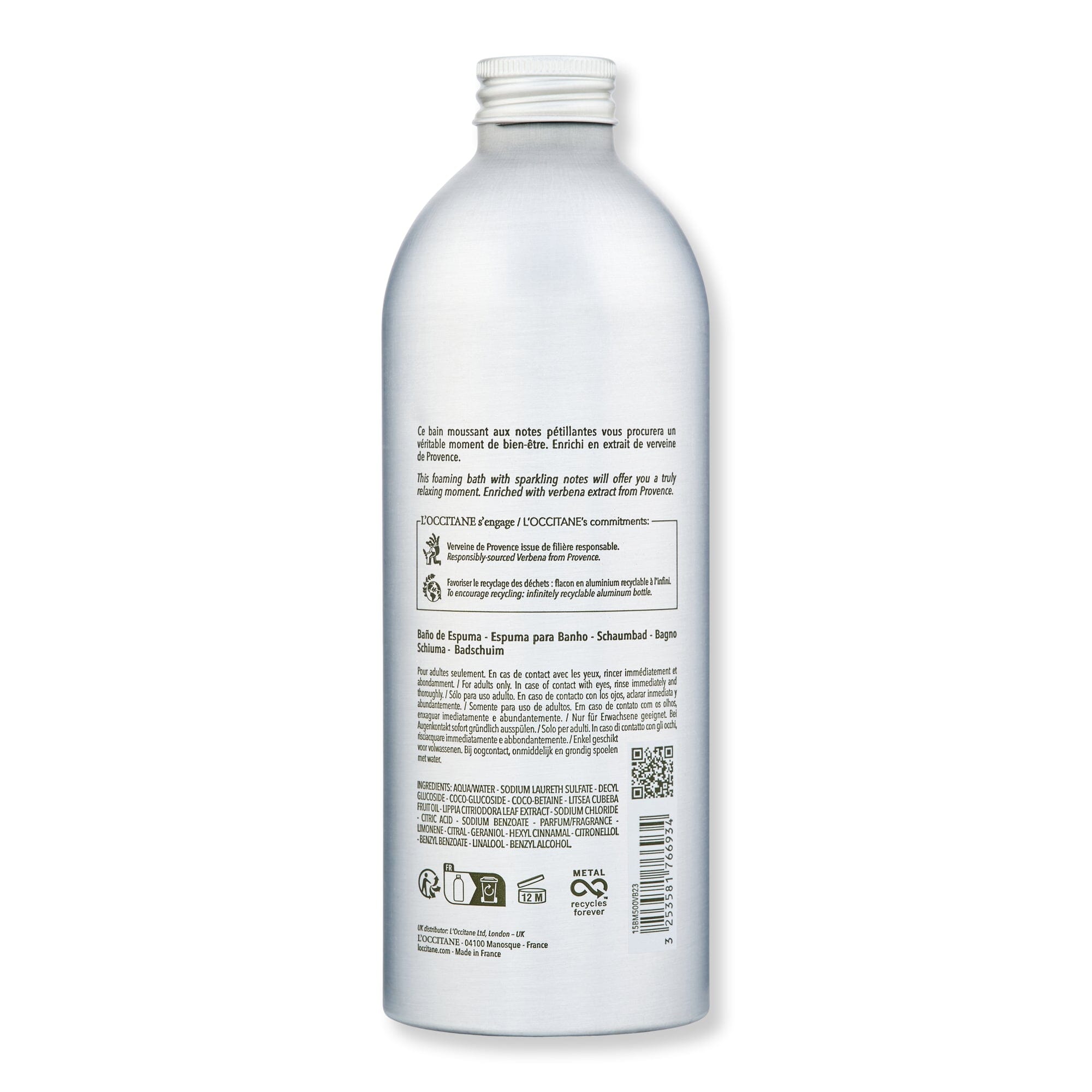 L'Occitane L'Occitane Verbena Foaming Bath 16.9 fl oz Shower Gels & Body Washes 