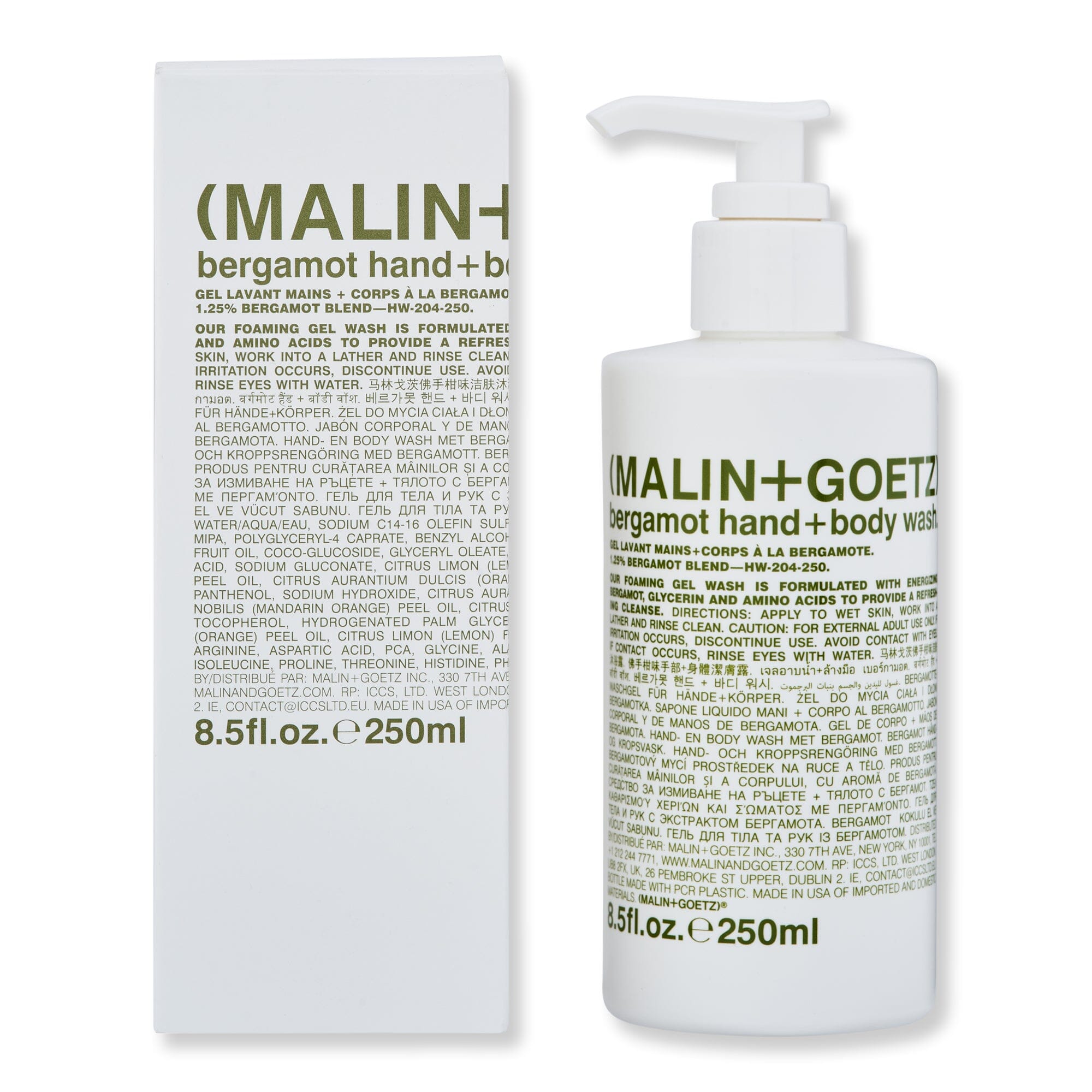 Malin + Goetz Malin + Goetz Bergamot Hand+Body Wash Shower Gels & Body Washes 