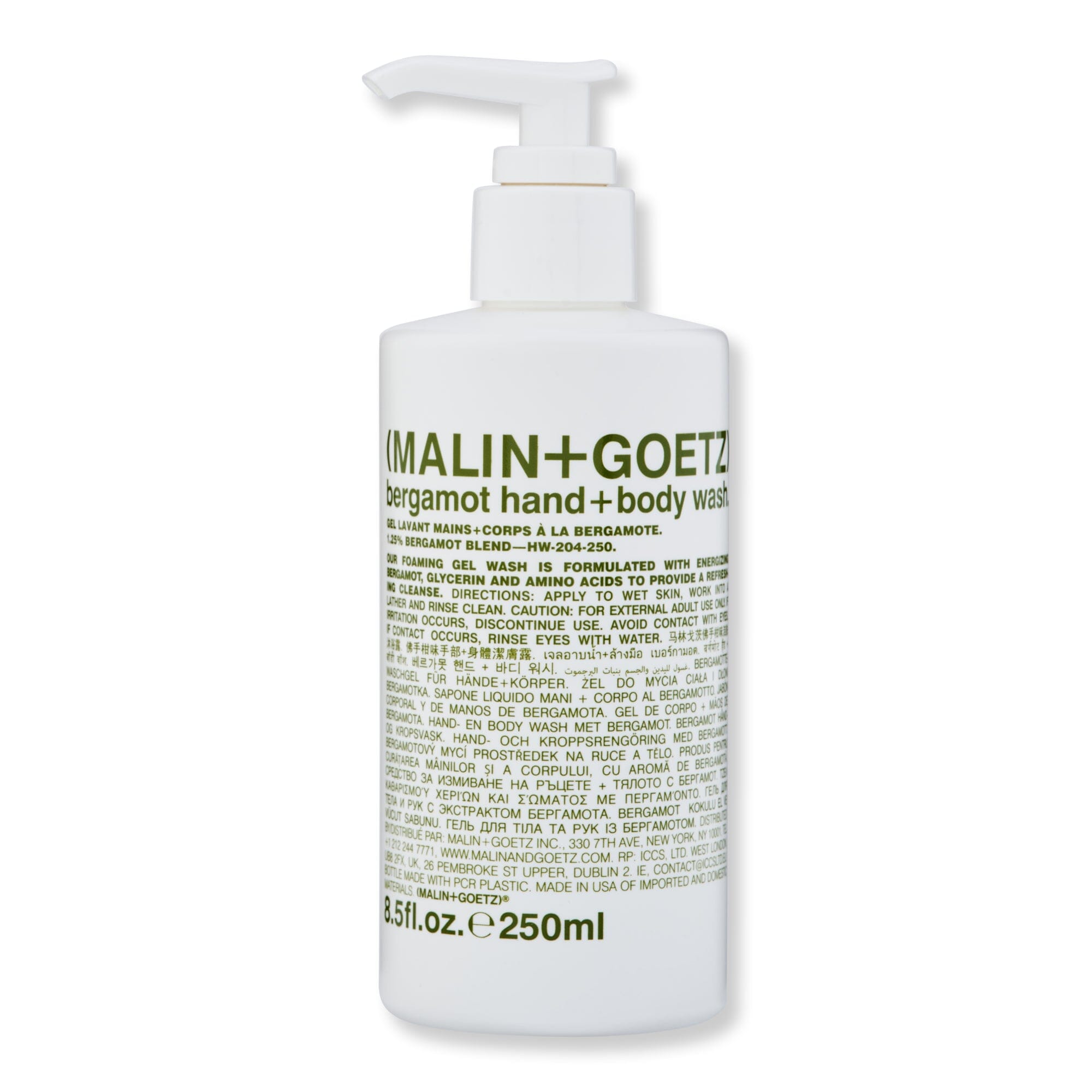 Malin + Goetz Malin + Goetz Bergamot Hand+Body Wash Shower Gels & Body Washes 8.5 oz / 250 ml 