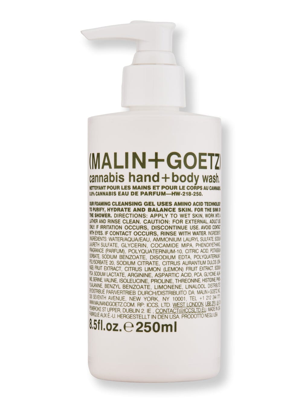 Malin + Goetz Malin + Goetz Cannabis Hand+Body Wash 8.5 oz 250 ml Shower Gels & Body Washes 