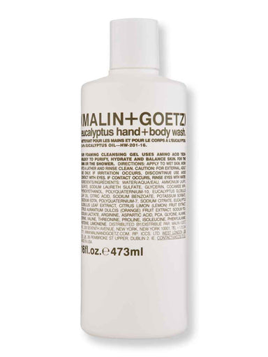 Malin + Goetz Malin + Goetz Eucalyptus Hand+Body Wash 16 oz 473 ml Shower Gels & Body Washes 