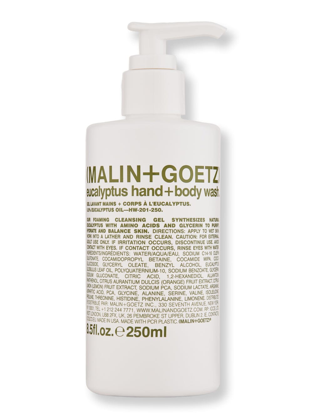 Malin + Goetz Malin + Goetz Eucalyptus Hand+Body Wash 8.5 oz 250 ml Shower Gels & Body Washes 