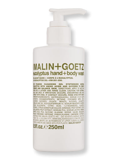 Malin + Goetz Malin + Goetz Eucalyptus Hand+Body Wash Shower Gels & Body Washes 8.5 oz / 250 ml 