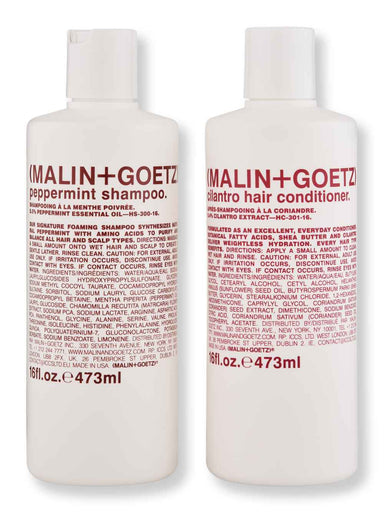 Malin + Goetz Malin + Goetz Peppermint Shampoo & Cilantro Hair Conditioner 16 oz Hair Care Value Sets 
