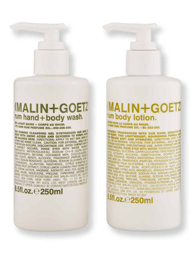 Malin + Goetz Malin + Goetz Rum Hand+Body Wash 8.5 oz & Rum Body Lotion 8.5 oz Bath & Body Sets 