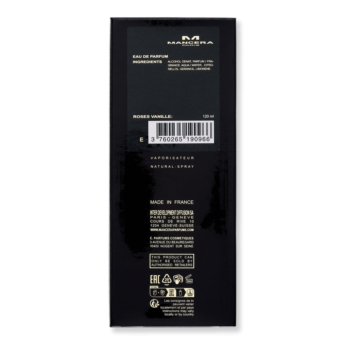 Mancera Mancera Roses Vanille Eau De Parfum Perfume 