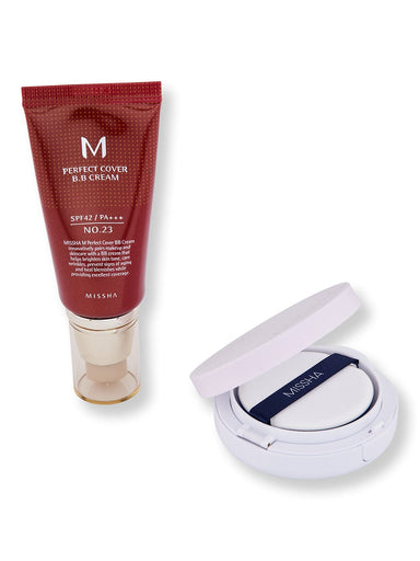 MISSHA MISSHA Magic Cushion Cover Lasting SPF50+/PA+++ No.23 Natural Beige & M Perfect Cover BB Cream SPF 42 PA+++ No.23 Tinted Moisturizers & Foundations 