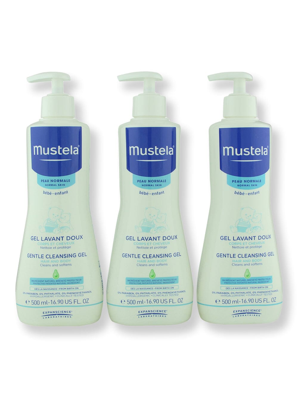 Mustela Mustela Gentle Cleansing Gel 3 Ct 16.9 oz Baby Shampoos & Washes 