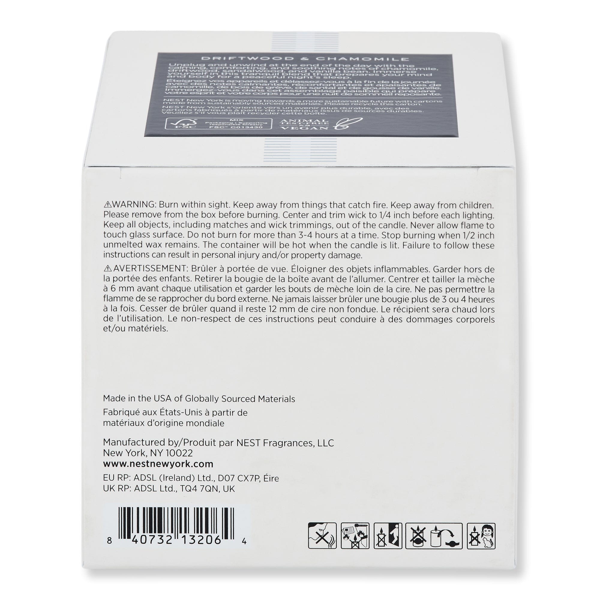 NEST New York NEST New York Driftwood & Chamomile Classic Candle 8.1 oz Candles & Diffusers 