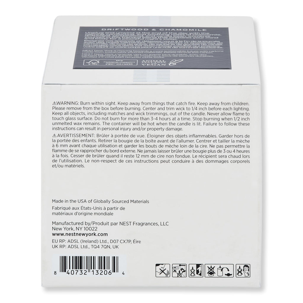 NEST New York NEST New York Driftwood & Chamomile Classic Candle Candles & Diffusers 