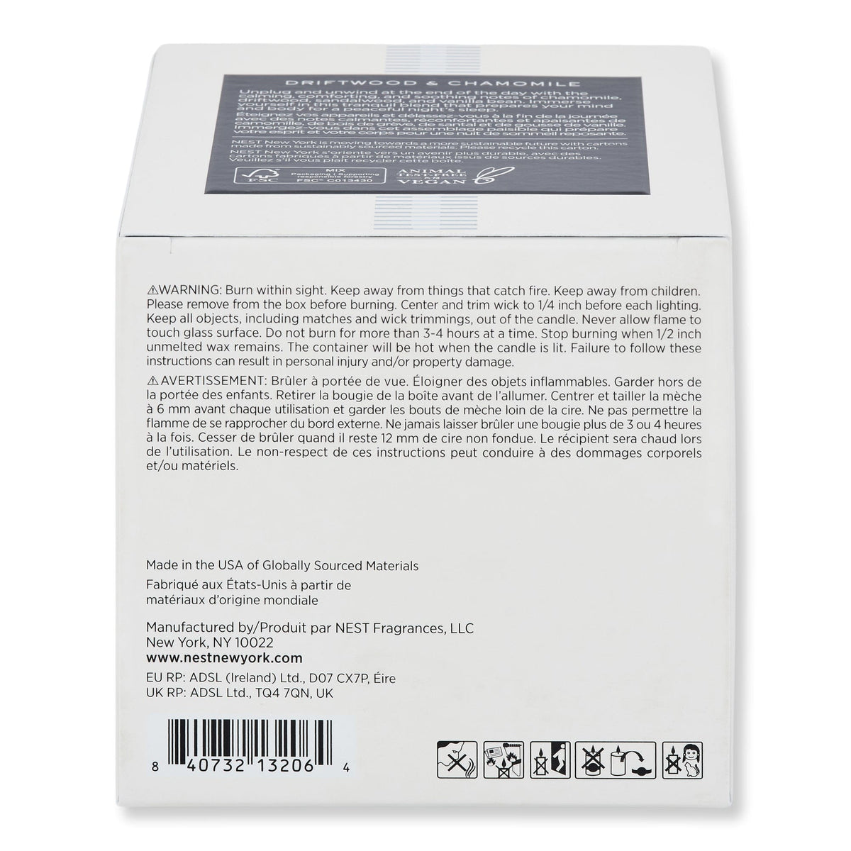 NEST New York NEST New York Driftwood & Chamomile Classic Candle Candles & Diffusers 