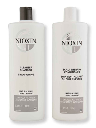 Nioxin Nioxin System 1 Cleanser & Scalp Therapy Conditioner 33.8 oz Hair Care Value Sets 