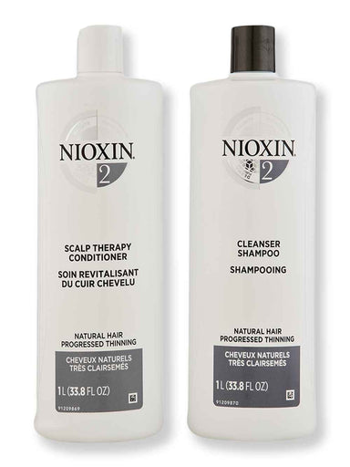 Nioxin Nioxin System 2 Cleanser & Scalp Therapy Conditioner 33.8 oz Hair Care Value Sets 