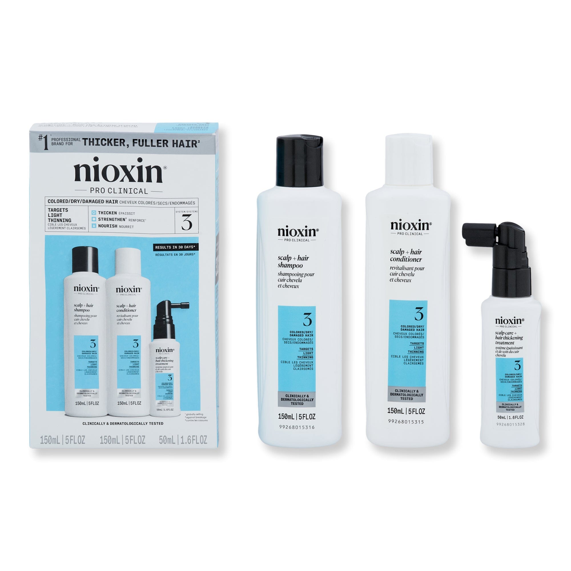 Nioxin Nioxin Trial Kit System 3 for Colored Treated Hair with Light Thinning Hair & Scalp Repair 
