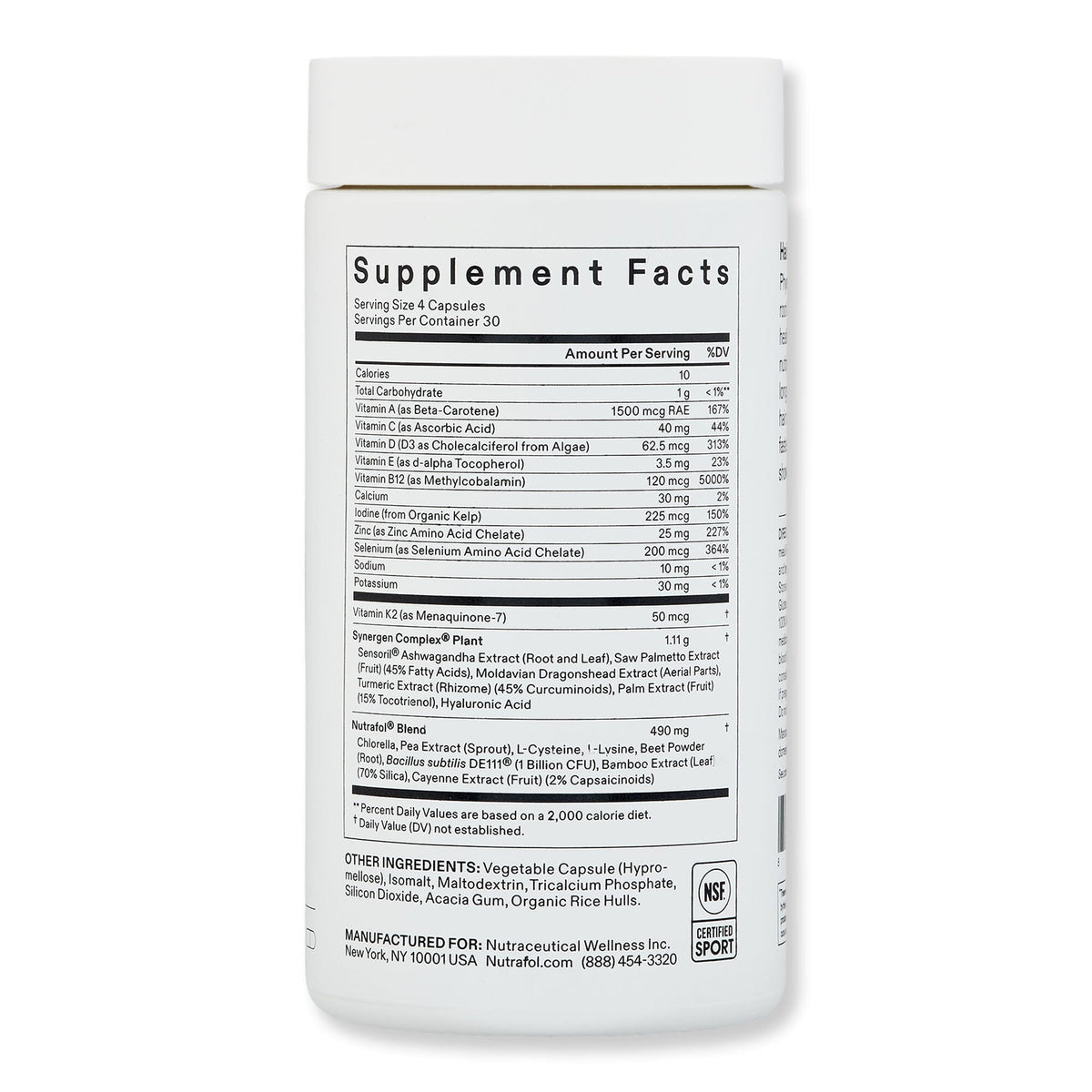 Nutrafol Nutrafol Women Hair Growth Nutraceutical Hair Thinning & Hair Loss 