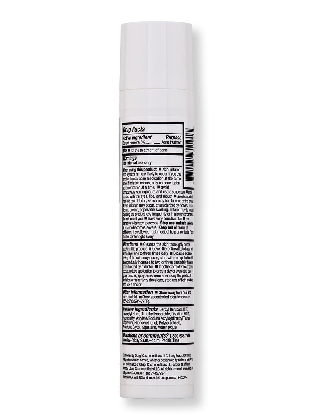 Obagi Obagi Clenziderm MD Therapeutic Lotion 5% BPO Acne, Blemish, & Blackhead Treatments 
