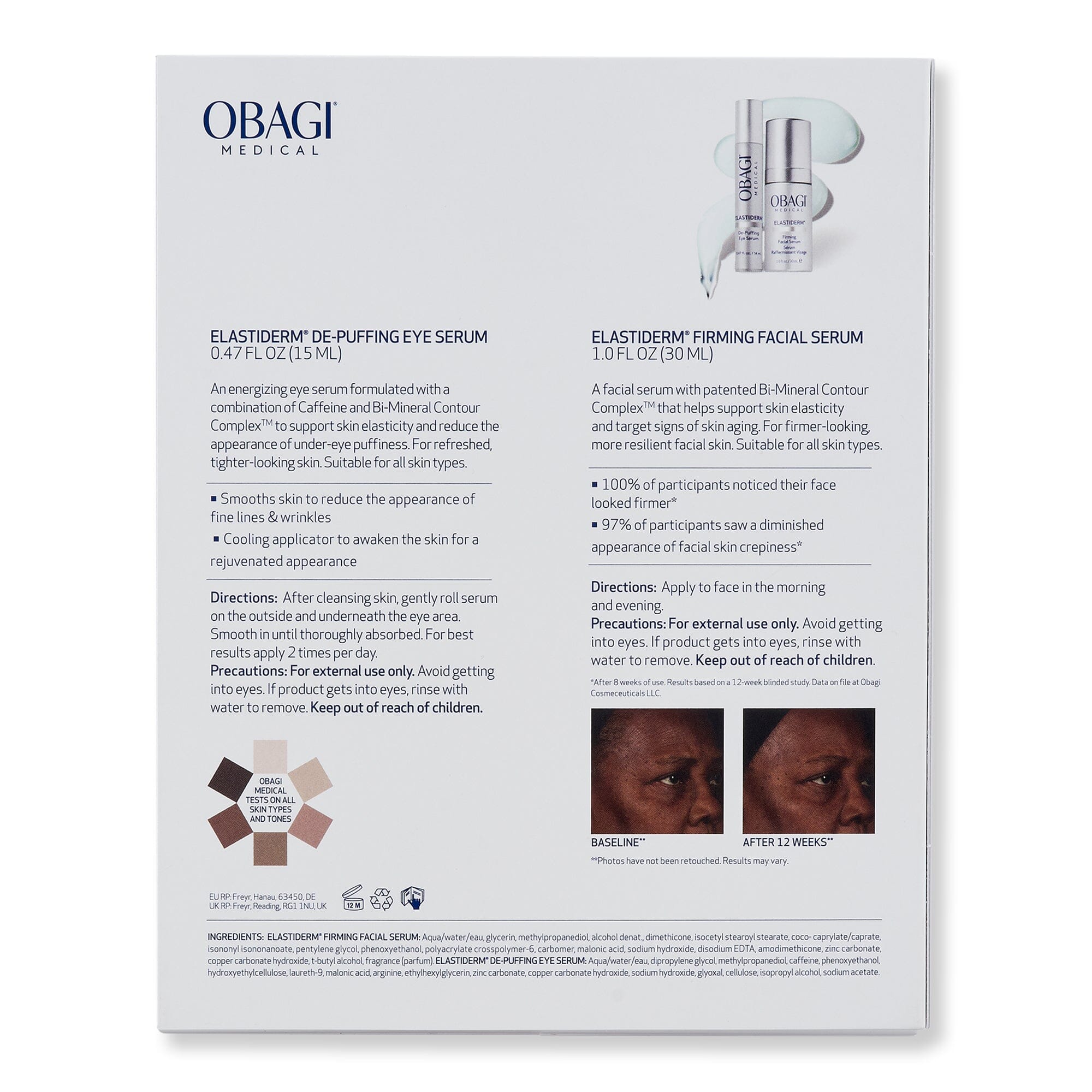 Obagi Obagi Elastiderm Face and Eye Serum Kit Skin Care Kits 