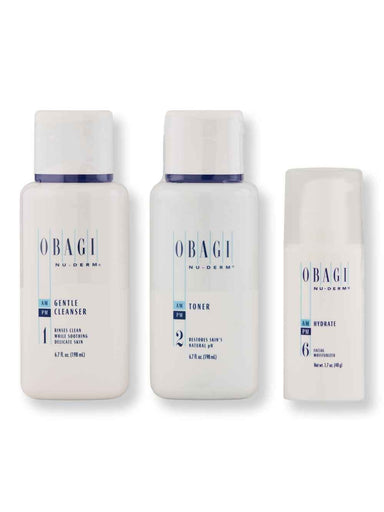Obagi Obagi Nu-Derm Gentle Cleanser 6.7 oz, Toner 6.7 oz, & Hydrate Facial Moisturizer 1.7 oz Skin Care Kits 