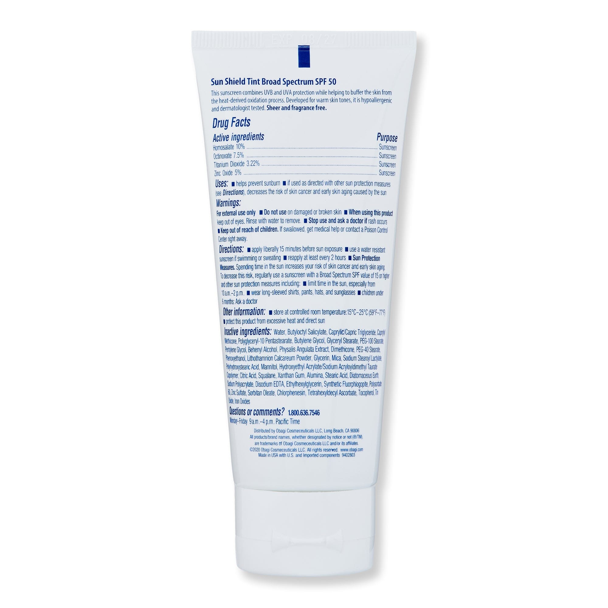 Obagi Obagi Sun Shield Tint Broad Spectrum SPF 50 Warm Face Sunscreens 
