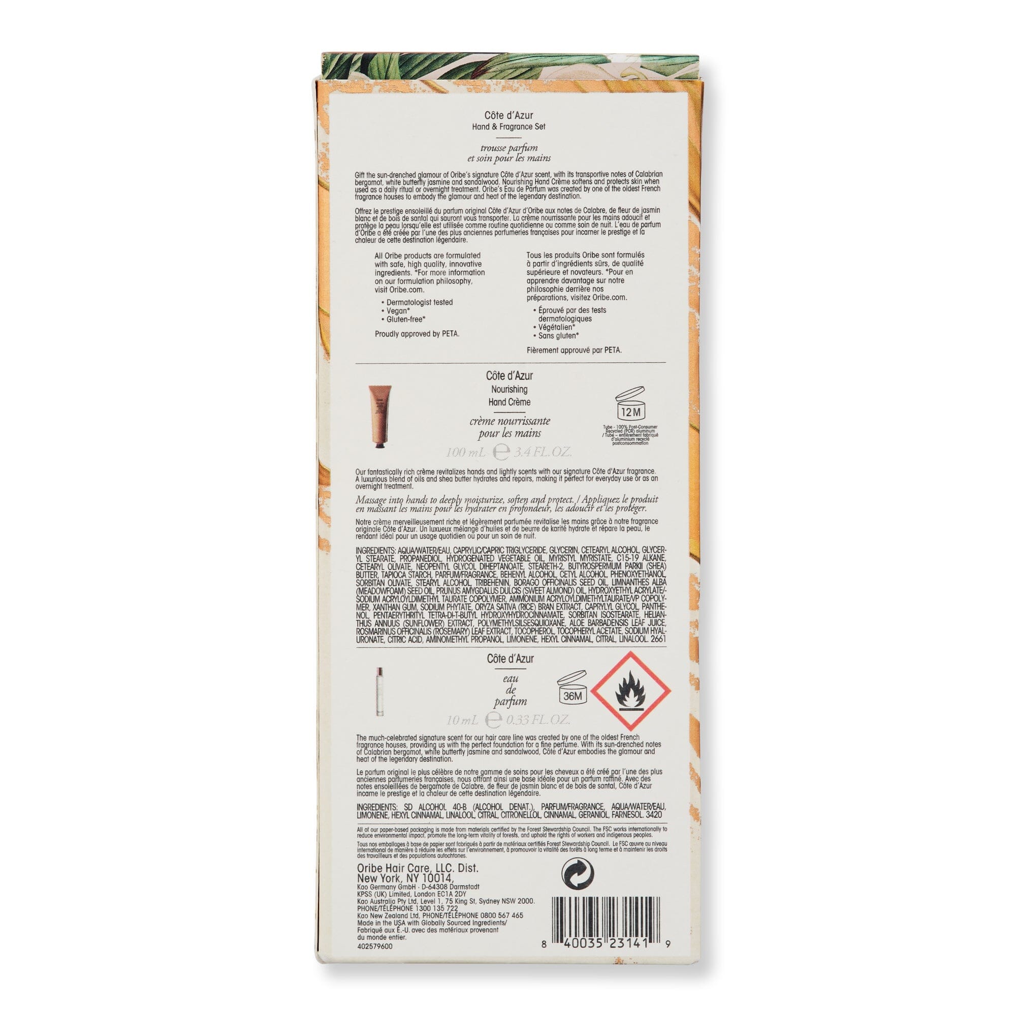 Oribe Oribe Cote d'Azur Hand & Fragrance Set Bath & Body Sets 