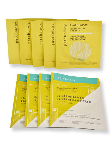 Patchology Patchology FlashMasque Illuminate 4 Ct & FlashPatch Illuminating Eye Gels 5 Pairs Eye Gels 