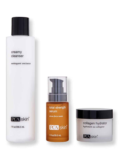 PCA Skin PCA Skin Total Strength Serum 1oz, Collagen Hydrator 1.7oz, & Creamy Cleanser 7oz Skin Care Kits 
