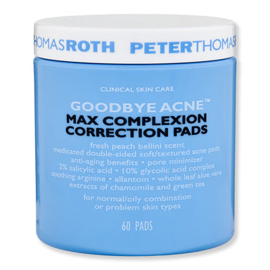 Peter Thomas Roth Peter Thomas Roth Goodbye Acne Max Complexion Correction Pads Skin Care Treatments 60 Ct 