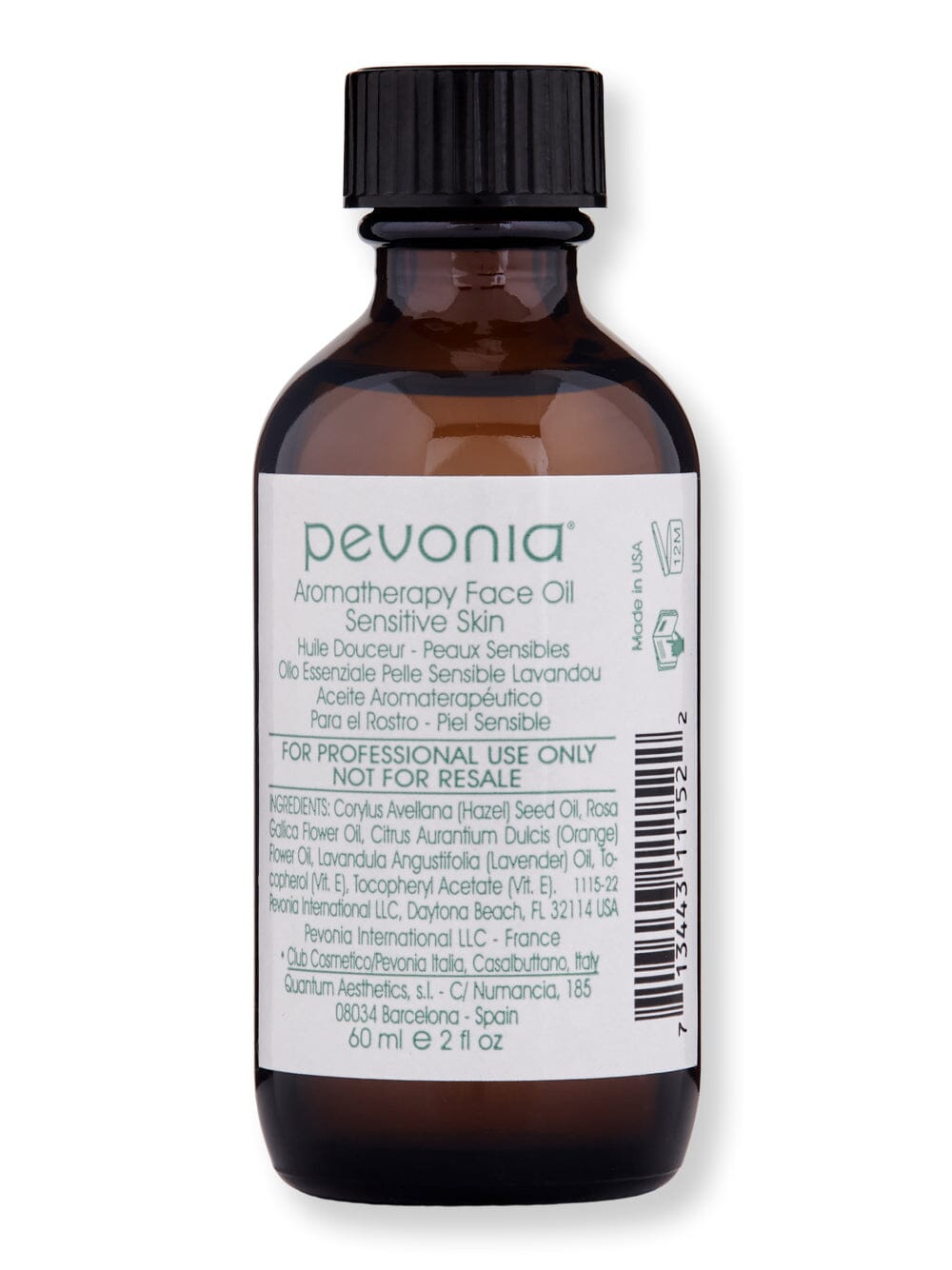 Pevonia Pevonia Aromatherapy Face Oil Sensitive Skin Serums 2 oz 