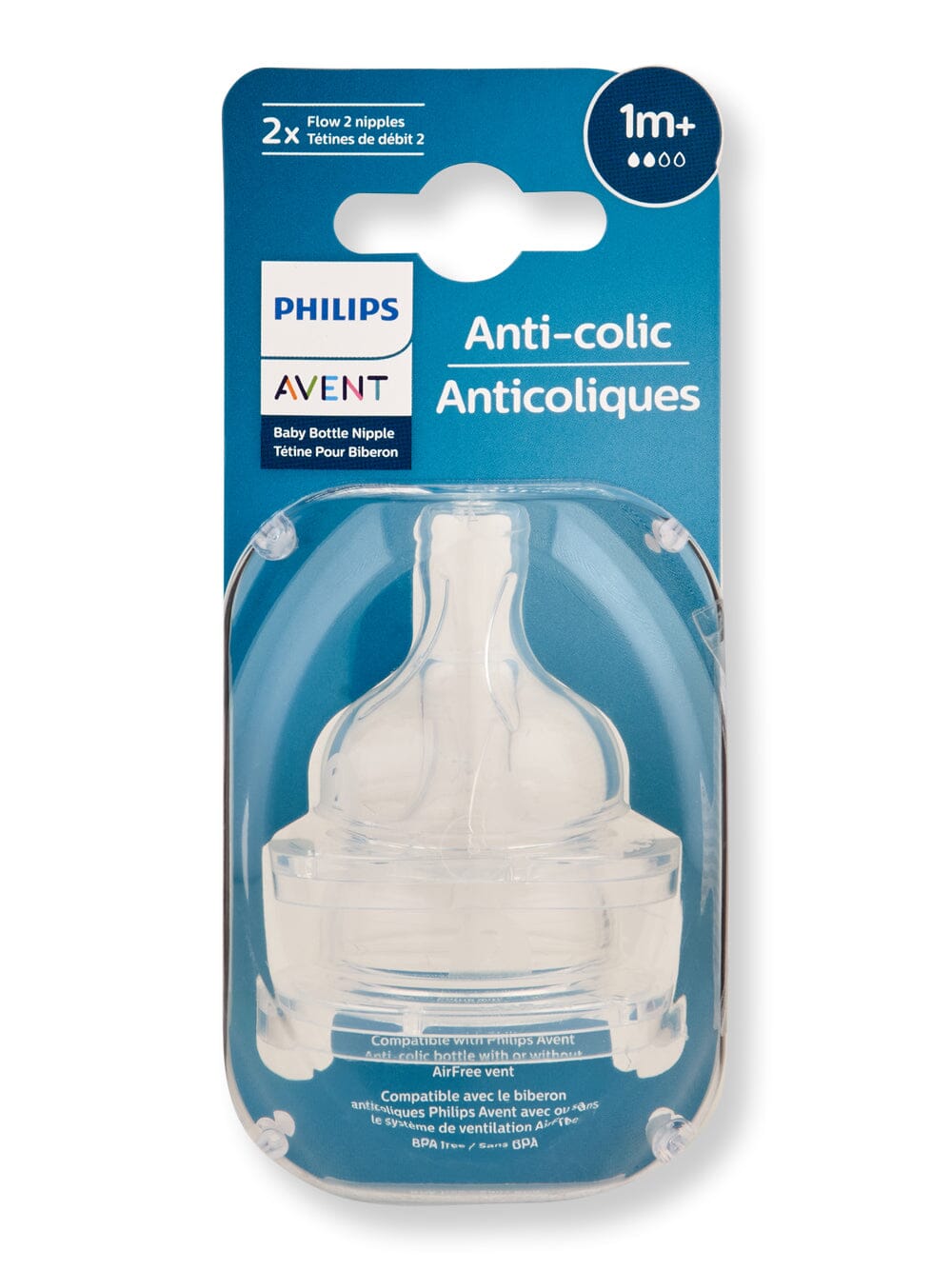 Philips Avent Philips Avent Anti-Colic Baby Bottle Flow 2 Nipple Baby Bottles 2 Ct 