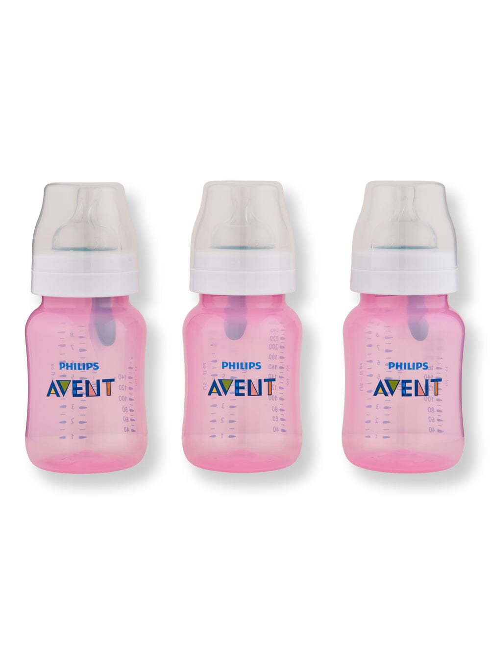 Philips Avent Philips Avent Anti-Colic Bottle With AirFree Vent Pink 9 oz 3 Ct Baby Bottles 