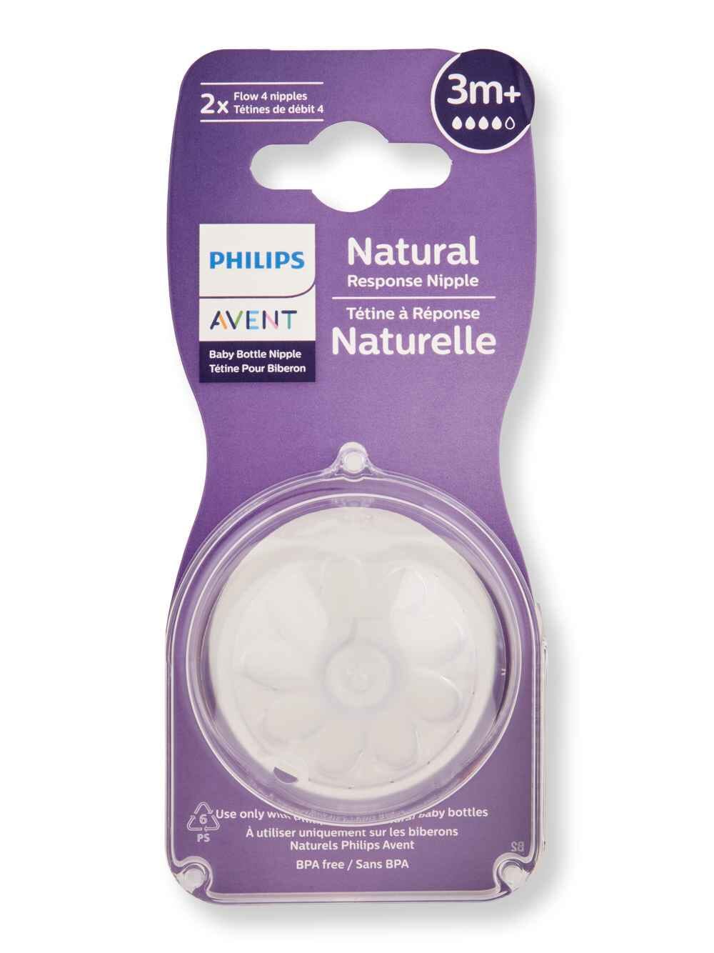 Philips Avent Natural Response Nipple Flow 4 3M+ 2 Ct