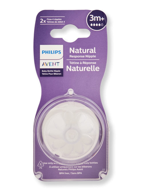Philips Avent Philips Avent Natural Response Nipple Flow 4 3M+ Baby Bottles 2 Ct 