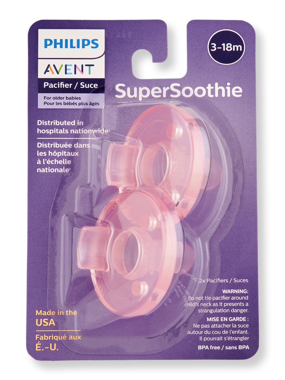 Philips Avent Philips Avent Soothie 3-18 months Pink Pacifiers & Soothers 2 Ct 