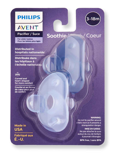 Philips Avent Philips Avent Soothie Heart Pacifier 3-18m Blue & Light Blue 2 Ct Pacifiers & Soothers 