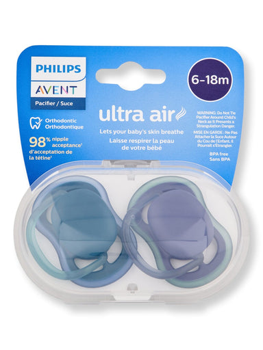 Philips Avent Philips Avent Ultra Air Pacifier 6-18m Deep Opal & Steel Blue 2 Ct Pacifiers & Soothers 