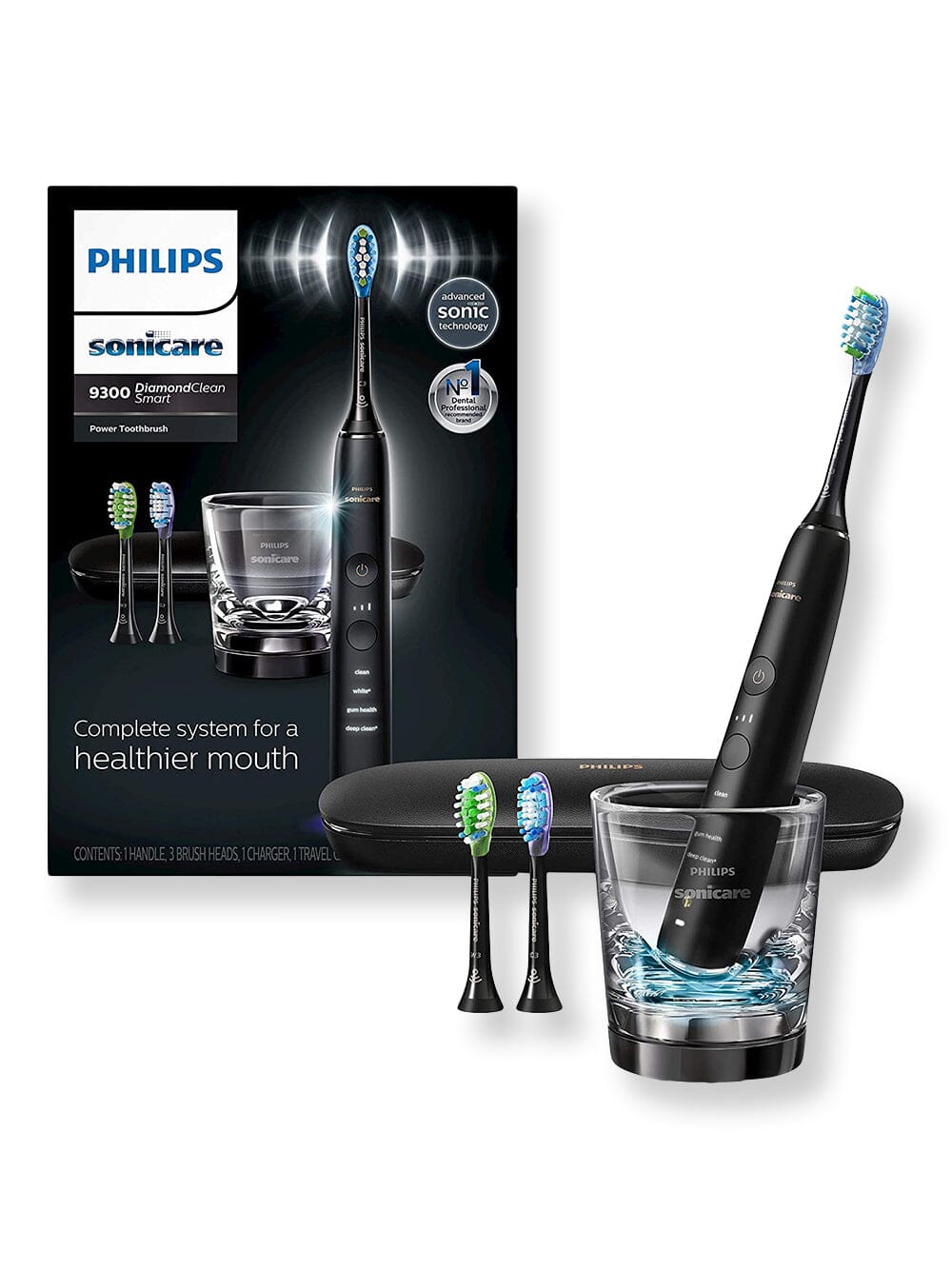 Philips Sonicare Philips Sonicare DiamondClean Smart Electric Rechargeable Toothbrush 9300 Series Black HX9903/11 Electric & Manual Toothbrushes 