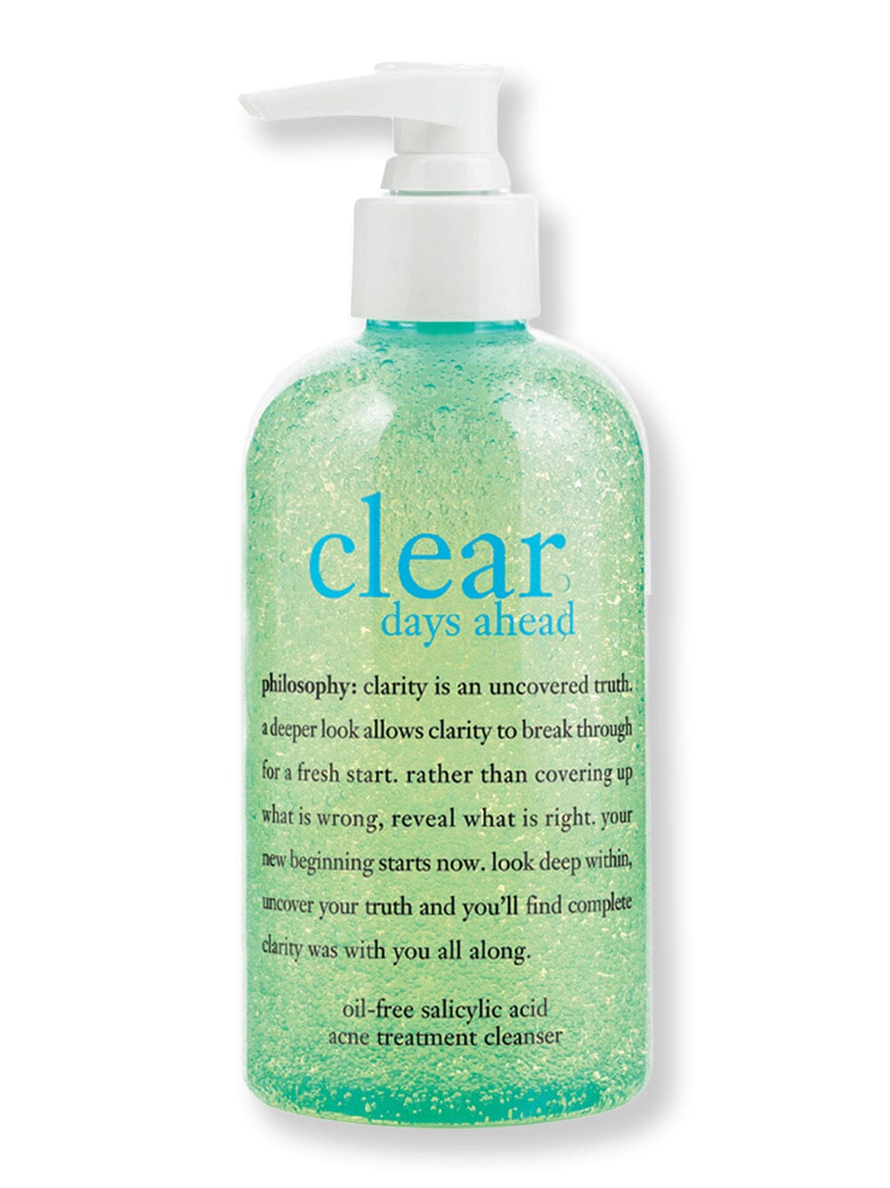 Philosophy Philosophy Clear Days Ahead Oil-Free Salicylic Acid Acne Treatment Cleanser Face Cleansers 8 oz / 240 ml 