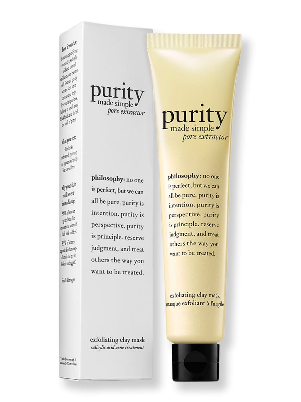 Philosophy Philosophy Purity Made Simple Pore Extractor Exfoliating Clay Mask Face Masks 2.5 oz / 75 ml 