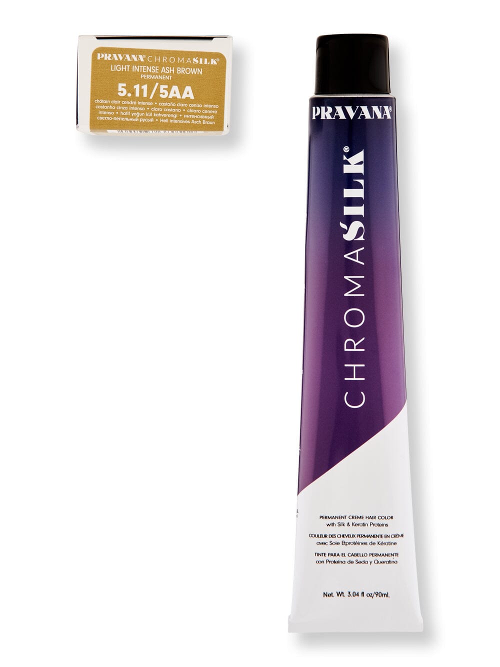 Pravana Pravana Chromasilk Creme Hair Color 3 oz 5.11 Light Intense Ash Brown Hair Color 